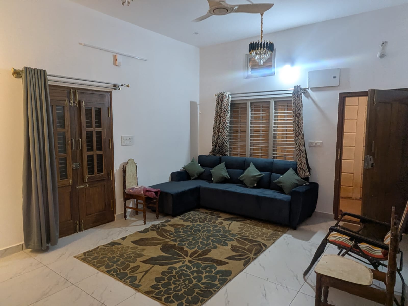 Spacious Living Room with Warli Art Decor